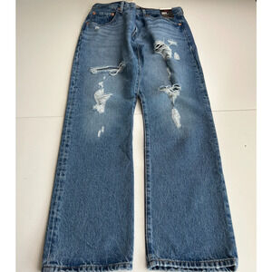 Levi's Premium Women 501 Original Fit Mid Rise Straight Leg Jeans W25xL30 Blue